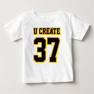 T-shirt Pour Bébé 2 Côté BLANC NOIR Robe D'OR Football Jersey