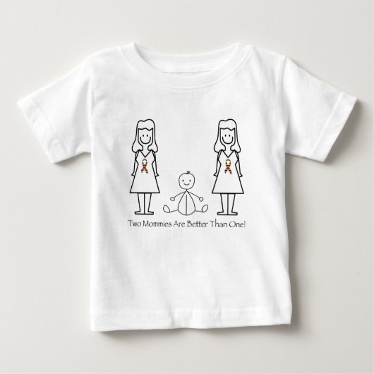 T-shirt Pour Bébé 2 mamans sont meilleures que 1 (Devant)
