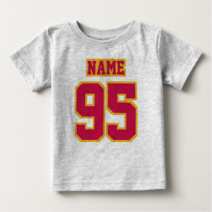 T-shirt Pour Bébé 2 Side Gris CRIMSON OR Col Col de football tenue