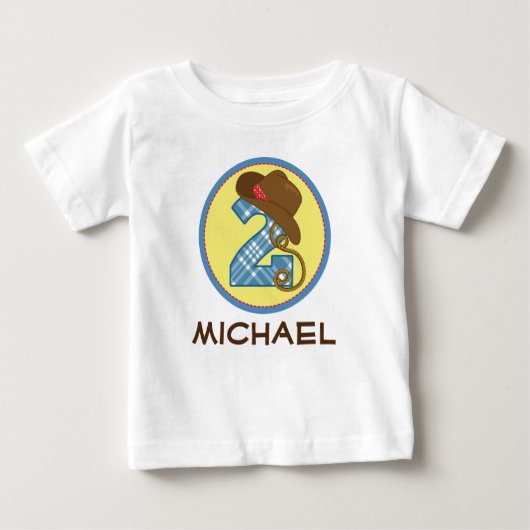 T-shirt Pour Bébé 2e anniversaire Cowboy I'm 2 personnalisé Toddler (Devant)