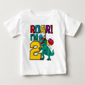 T-shirt Pour Bébé 2e anniversaire Dinosaur Roar (Devant)