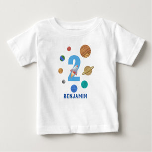 T-shirt Pour Bébé 2e anniversaire Planète du système solaire 
