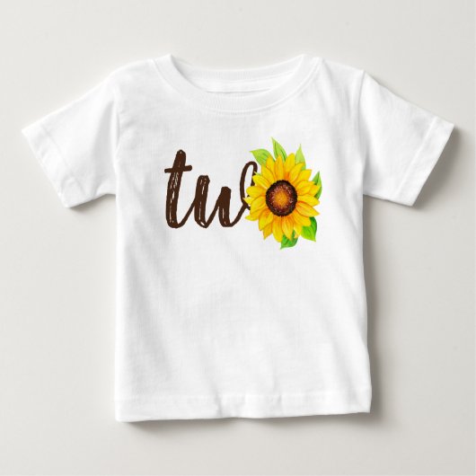T-shirt Pour Bébé 2e anniversaire Tournesol Deux mignonette Country  (Devant)