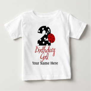 T-shirt Pour Bébé 2e fille anniversaire - Ladybug - 2 Bug dame
