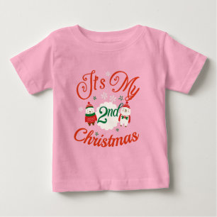 T-shirt Pour Bébé 2e Noël du bébé
