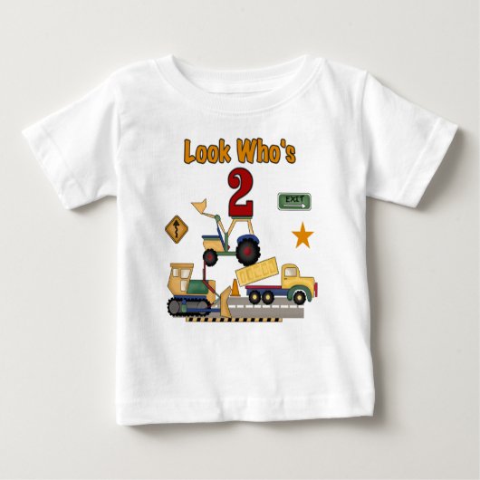 T-shirt Pour Bébé 2ème anniversaire de construction (Devant)