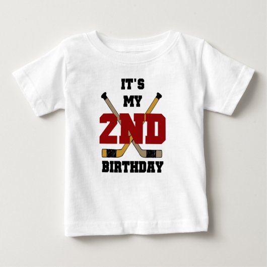 T-shirt Pour Bébé 2ème anniversaire d'hockey (Devant)