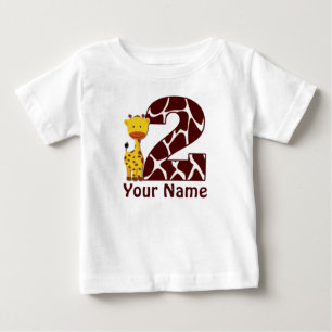 T-shirt Pour Bébé 2ème Chemise personnalisée par girafe