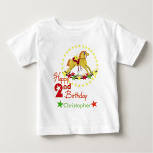 T-shirt Pour Bébé 2ème Cheval de basculage d'anniversaire