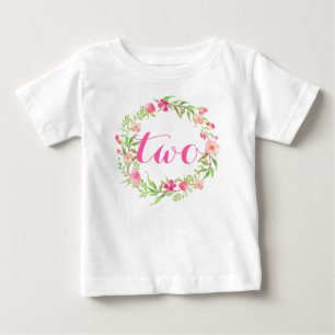 T-shirt Pour Bébé 2ème Guirlande florale d'aquarelle de bébé