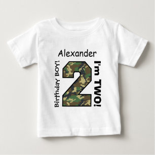 T-shirt Pour Bébé 2ème Nombre A22 CAMO de sports d'anniversaire de