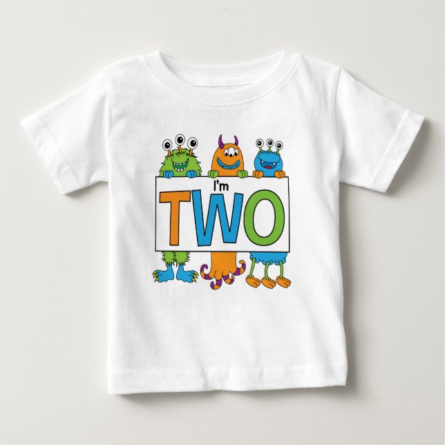 T-shirt Pour Bébé 2ème Pièce en t de monstre d'anniversaire (Devant)