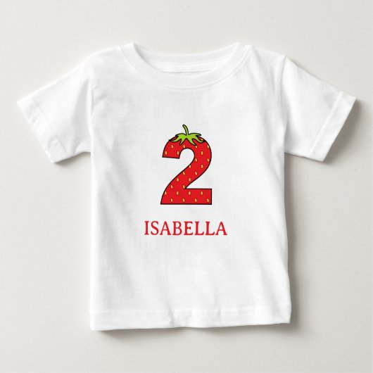 T-shirt Pour Bébé 2nd Birthday strawberry theme Party (Devant)