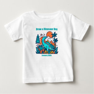 T-shirt Pour Bébé 30 janvier - Dessinez une journée de dinosaures