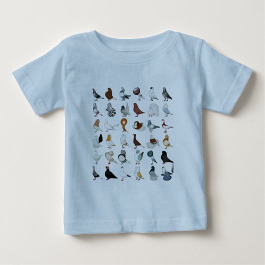 T-shirt Pour Bébé 36 races de pigeon (Devant)