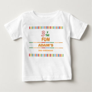 T-shirt Pour Bébé 3 X La Couleur Anniversaire Amusant