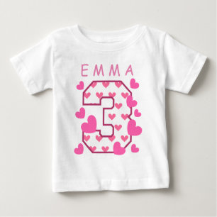 T-shirt Pour Bébé 3ème Anniversaire un avec le nom fait sur commande