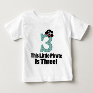 T-shirt Pour Bébé 3ème pirate mignon d'anniversaire