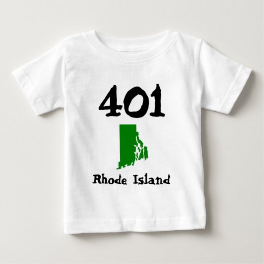 T-shirt Pour Bébé 401, Code régional de l'île Rhode (Devant)