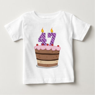T-shirt Pour Bébé 47 ans sur le gâteau d'anniversaire