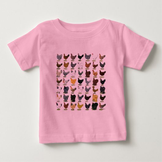T-shirt Pour Bébé 49 poules de poulet (Devant)