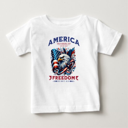 T-shirt Pour Bébé 4 juillet American Eagle Sublimation-61901 (Devant)