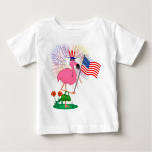 T-shirt Pour Bébé 4 juillet chemise drôle de Flamant rose