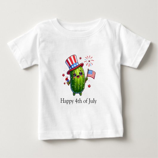 T-shirt Pour Bébé 4 juillet petit caractère de chiche (Devant)