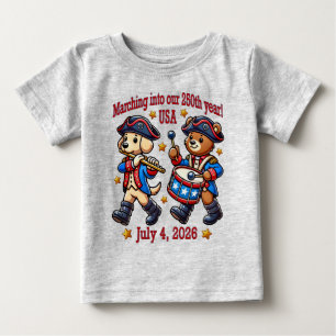 T-shirt Pour Bébé 4 juillet USA 250e anniversaire Semiquincentenaire