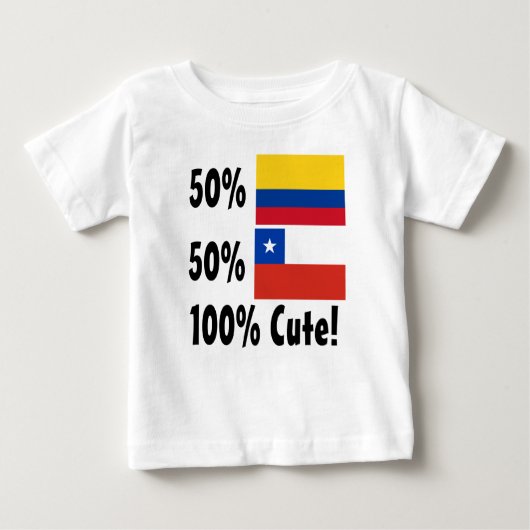T-shirt Pour Bébé 50% colombien 50% chilien 100% mignon (Devant)