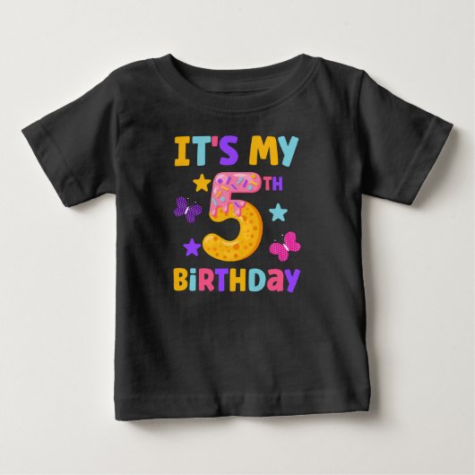 T-shirt Pour Bébé 5e anniversaire (Devant)