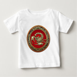 T-shirt Pour Bébé [600] Scorpion d'or sacré sur rouge