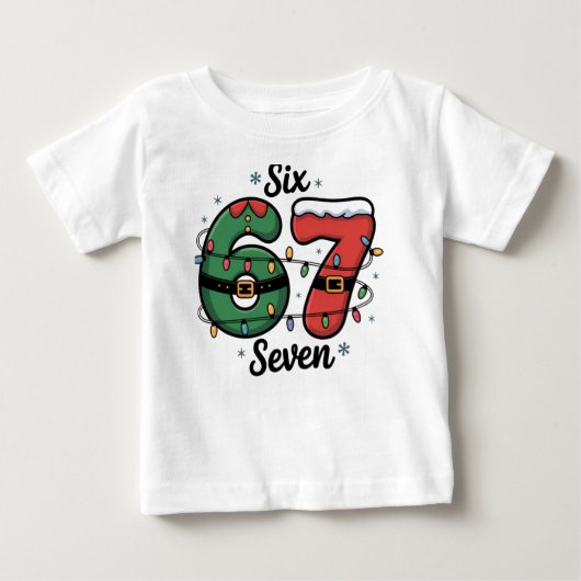 T-shirt Pour Bébé 67 Lumières de Noël Mème (Devant)