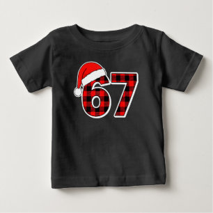 T-shirt Pour Bébé 67 Mème Drôle de Noël Rouge à carreaux Pyjama de N