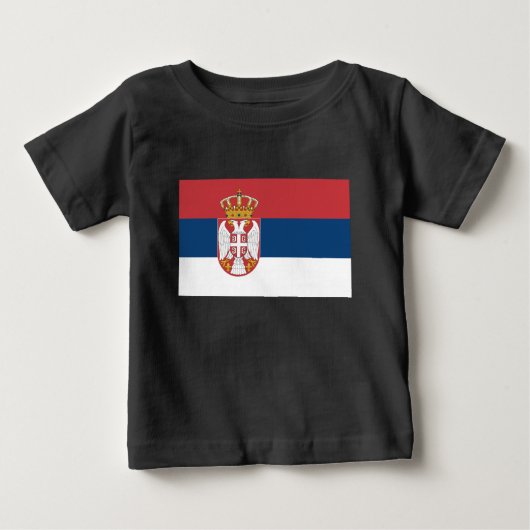 T-shirt Pour Bébé A bas prix ! Drapeau de Serbie (Devant)