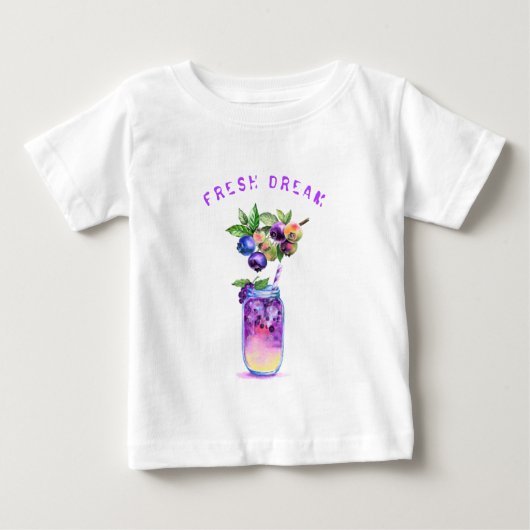 T-shirt pour bébé à base de bleuets frais - Texte (Devant)