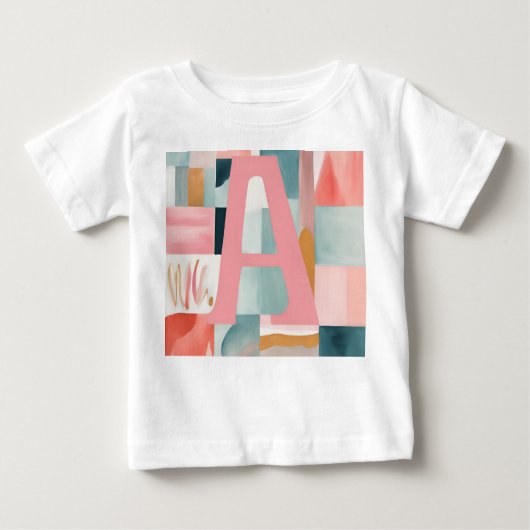T-shirt Pour Bébé A in Pink AI art (Devant)