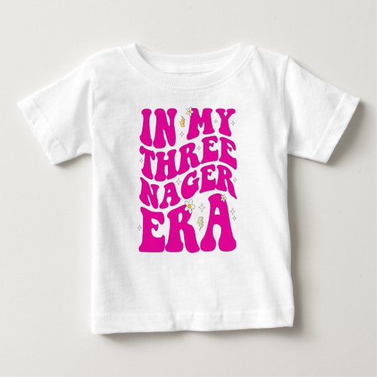 T-shirt Pour Bébé À mon ère de trois ans (Devant)