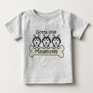 T-shirt Pour Bébé A obtenu d'aimer des Malamutes
