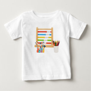 T-shirt Pour Bébé Abacus coloré avec crayons et pinceaux - Enfant