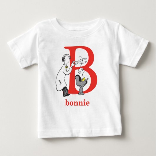 T-shirt Pour Bébé ABC du Dr Seuss : Lettre B - Rouge | Ajouter Votre (Devant)