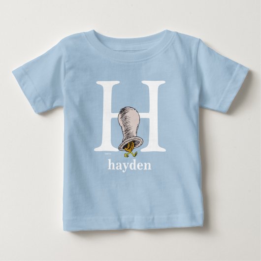 T-shirt Pour Bébé ABC du Dr Seuss : Lettre H - Blanc | Ajouter Votre (Devant)