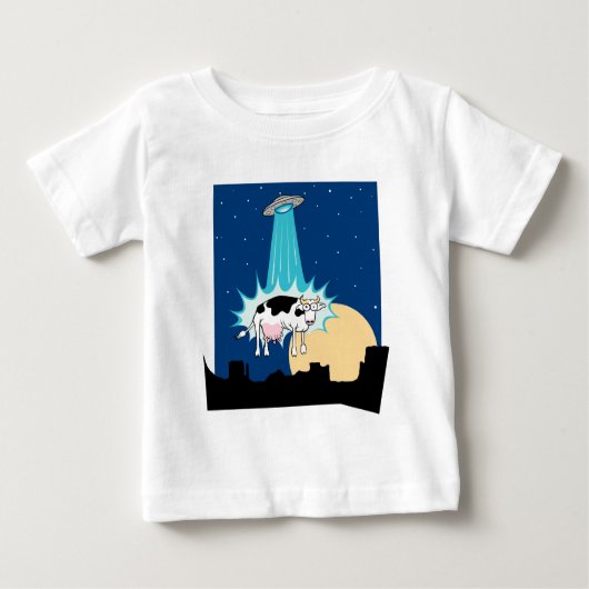 T-shirt Pour Bébé Abduction de vache à UFO (Devant)