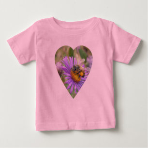 T-shirt Pour Bébé Abeille de miel en automne Asters Coeur