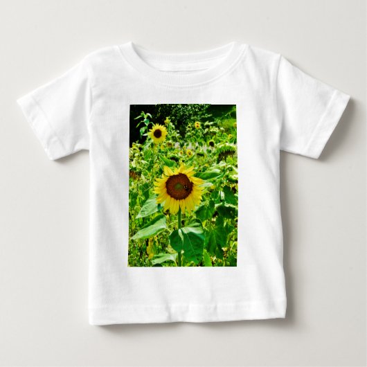 T-shirt Pour Bébé Abeille sur tournesol jaune (Devant)