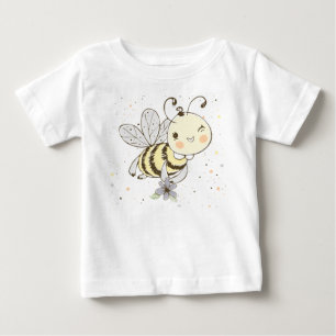 T-shirt Pour Bébé Abeilles De Miel, Fée & Bébé En Motif Sans Faille