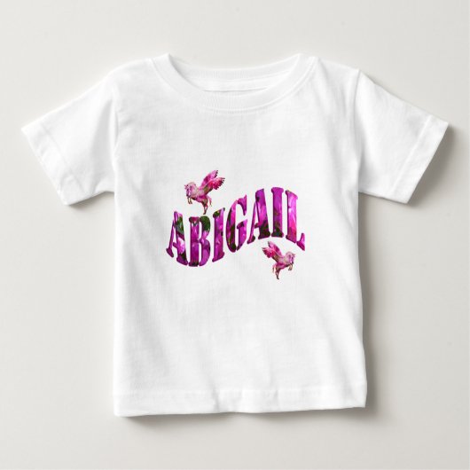 T-shirt Pour Bébé Abigail, Nom Des Filles Logo Fabriqué À Partir De (Devant)