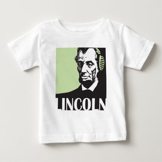 T-shirt Pour Bébé Abraham Lincoln écoutant la musique (Devant)