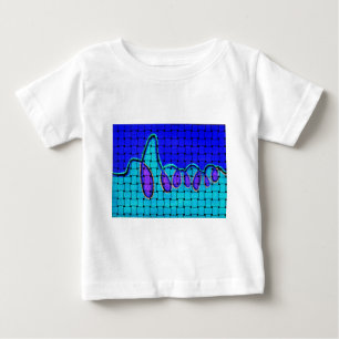T-shirt Pour Bébé Abstrait bleu français avec texture tissée