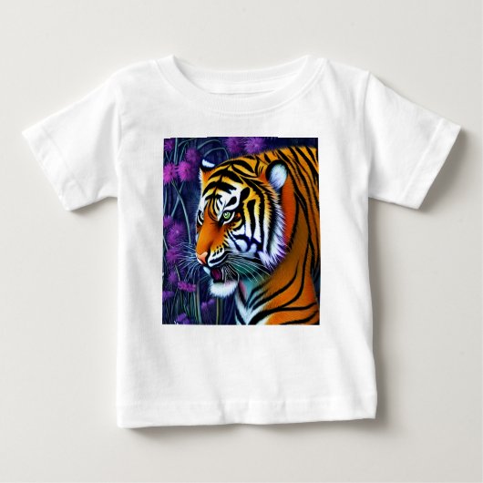 T-shirt Pour Bébé Abstrait Majestic Predator Tiger (Devant)